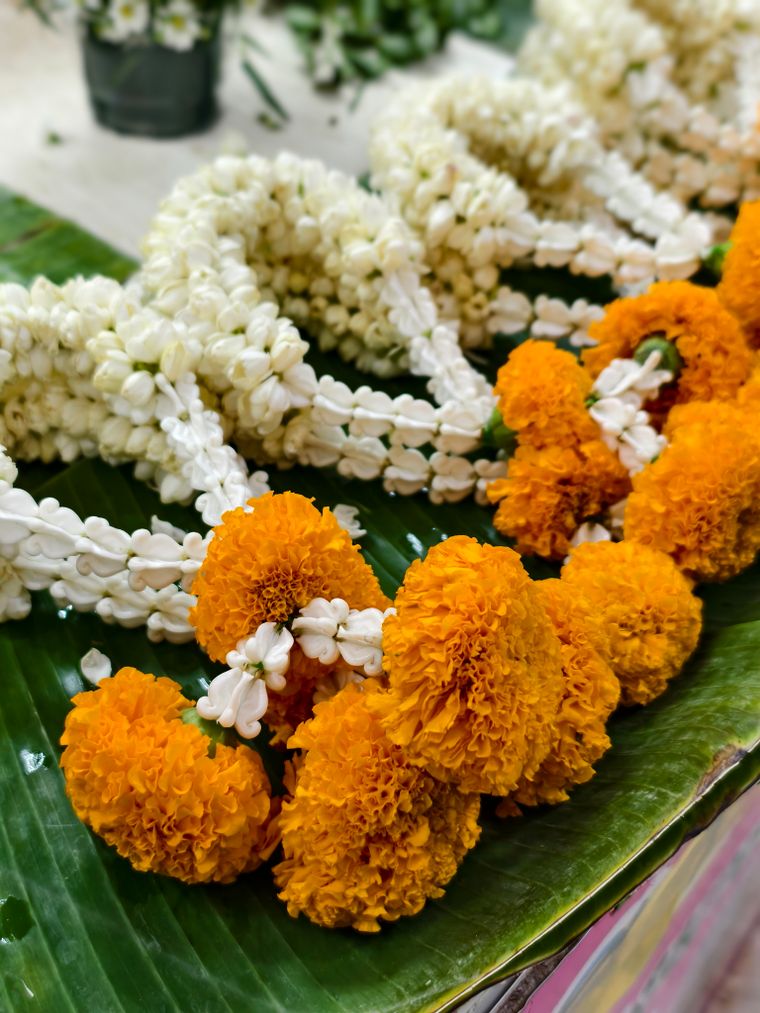 Jasmine and marigold garlands